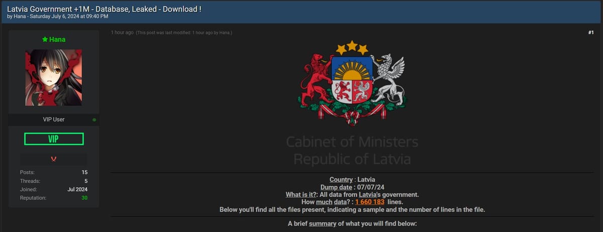 Latvia Government Data Breach: Over 1 Million Records Exposed