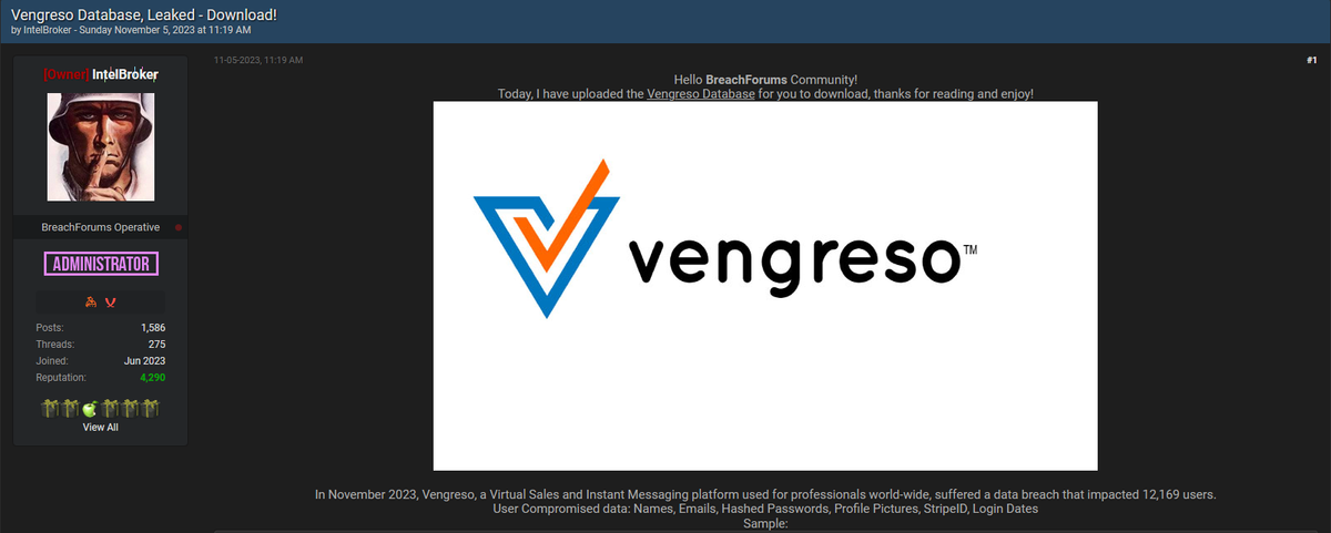 Vengreso Data Breach Exposes Over 12,000 Users' Information