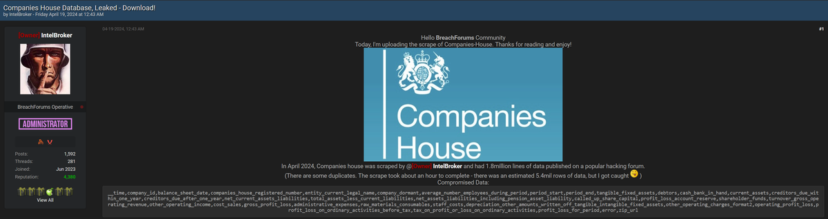 Companies House Data Breach: 1.8M Lines of Financial Data Exposed