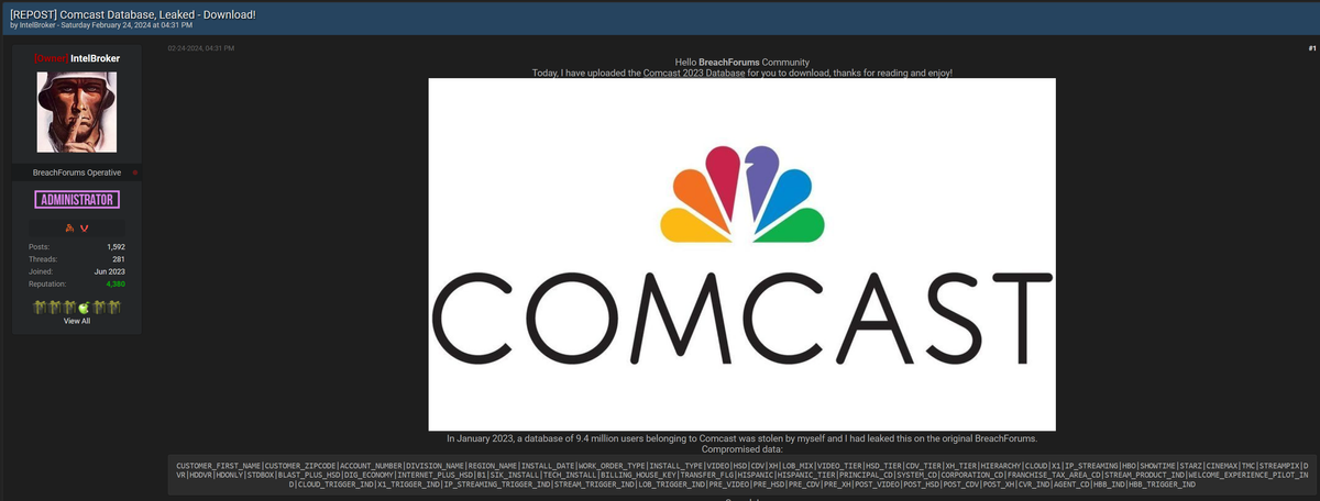 Comcast Data Breach Exposes Millions