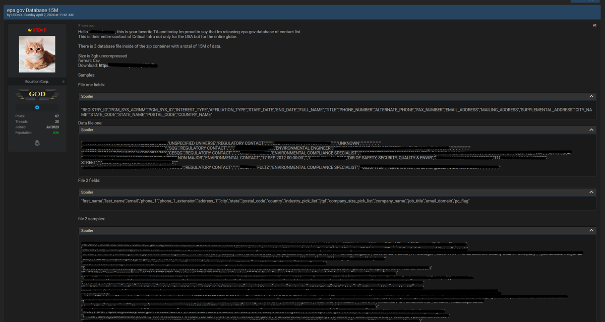 USDoD Strikes Again, EPA Cybersecurity Breach That Exposed 15 Million Records