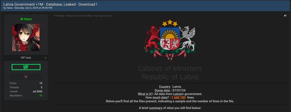 Latvia Government Data Breach: Over 1 Million Records Exposed