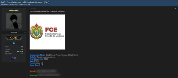 Major Data Breach at Fiscalía General del Estado de Veracruz Exposes Thousands of CVs