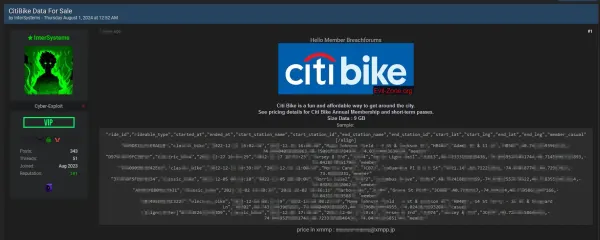 CitiBike Data Breach Exposes Ride Information of Thousands